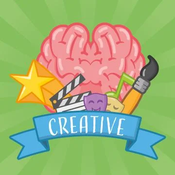 Brain idea creativity Illustrazione stock