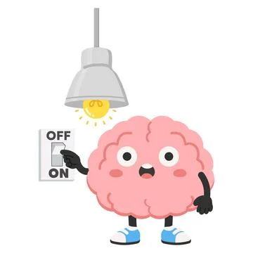 Brain Idea Lightbulb Switch Concept for Creative Thinking Success Stock Illustration
