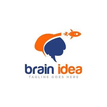 Brain Idea Logo Design Vector Illustrazione stock