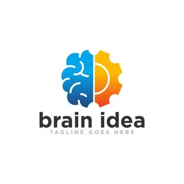 Brain Idea Logo Design Vector Stock Illustration