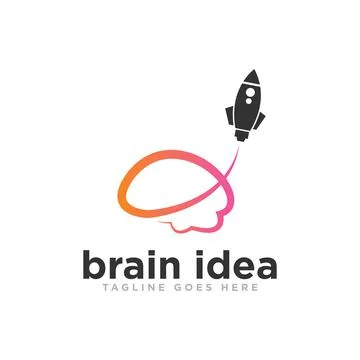 Brain Idea Logo Design Vector Stock Illustration