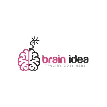 Brain Idea Logo Design Vector Illustrazione stock