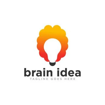 Brain Idea Logo Design Vector Stock Illustration