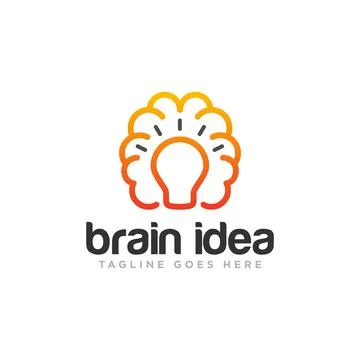 Brain Idea Logo Design Vector Stock Illustration