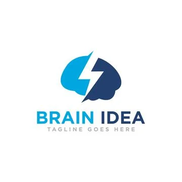 Brain Idea Logo Design Vector Stock Illustration