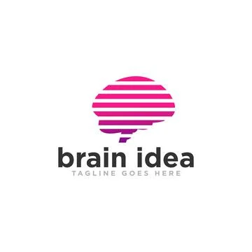 Brain Idea Logo Design Vector Stock Illustration