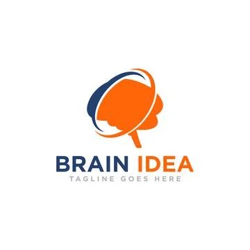 Brain Idea Logo Design Vector Stock Illustration