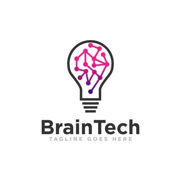 Brain Idea Logo Design Vector Illustrazione stock
