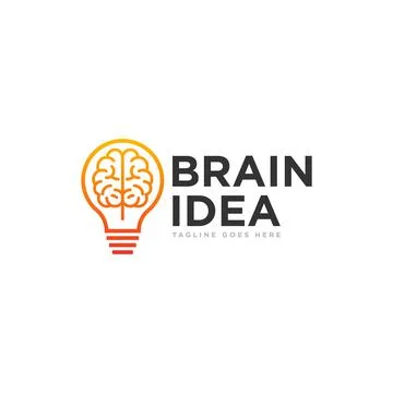 Brain Idea Logo Design Vector Stock Illustration