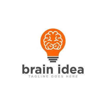 Brain Idea Logo Design Vector Illustrazione stock