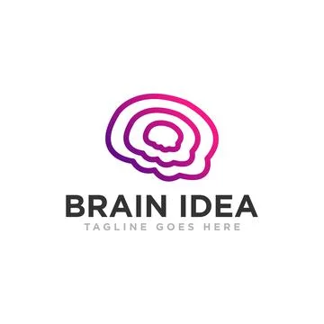 Brain Idea Logo Design Vector Stock Illustration