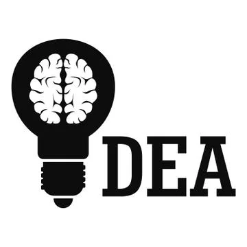 Brain idea logo, simple style Stock Illustration