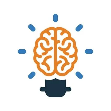 Brain, idea, mind icon. Editable vector logo. Stock Illustration