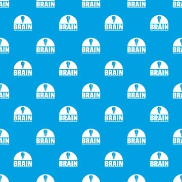 Brain idea pattern vector seamless blue Stock Illustration