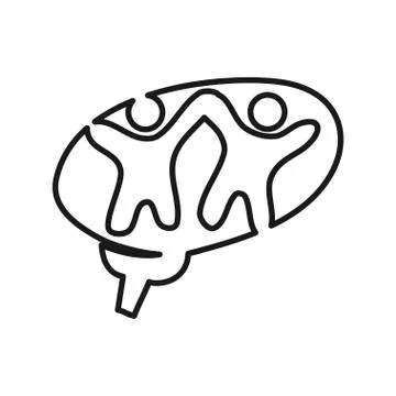 Brain idea people Commitment Teamwork Together Outline Logo イラスト素材