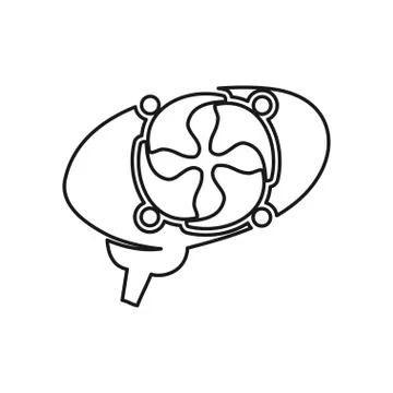 Brain idea smart Commitment Teamwork Together Outline Logo Stock Illustration