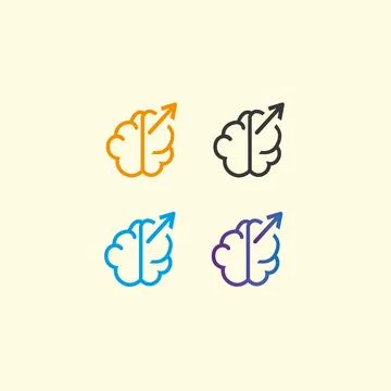 Brain idea symbol icon vector image. Illustration of the creative intelligence t Illustrazione stock