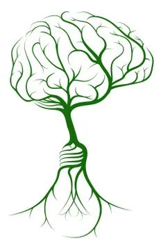 Brain idea tree Illustrazione stock