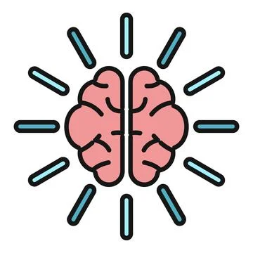 Brain illuminating with new concepts and thinking process Stock Illustration