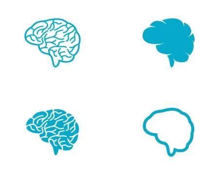 Brain illustration icon template Stock Illustration