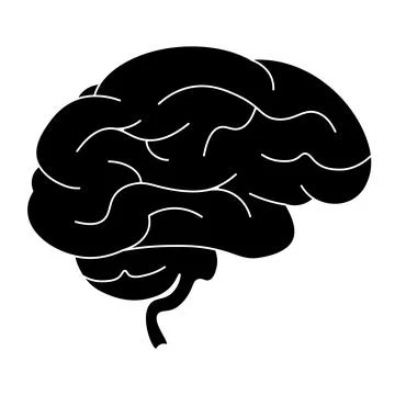 Brain illustration icon for web design isolated on white background Stock Illustration