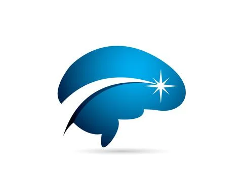 Brain image with negative space road path ended in a bright star Stock Illustration
