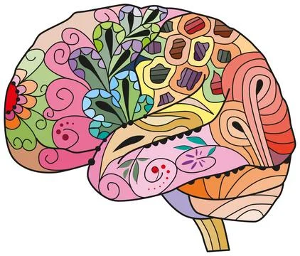 Brain image in zentangle style Иллюстрация