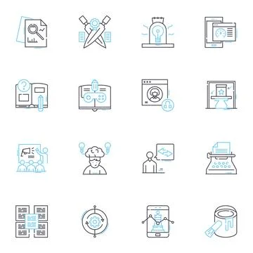 Brain images linear icons set. Neuroimaging, Cerebellum, Cortical Ilustración de archivo
