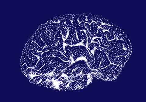 Brain impulses. thinking prosess. Illustrazione stock