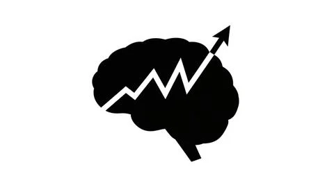 Brain with increasing graph Stock Illustration
