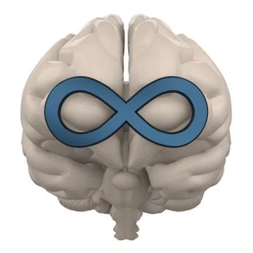 Brain with infinity symbol 3d rendering Stock Illustration