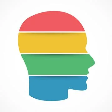 Brain infographic. Template for human head diagram, minds graph, intelligence Stock Illustration