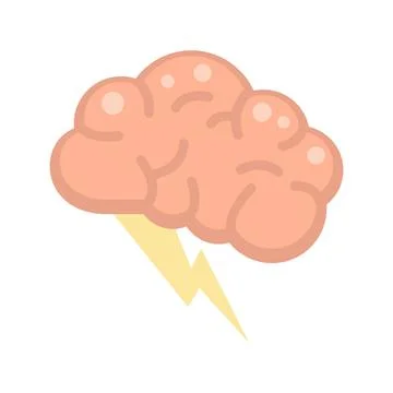 Brain innovation idea icon flat isolated vector Stock Illustration
