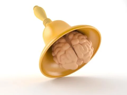 Brain inside handbell Stock Illustration