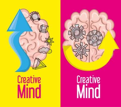 Brain inspired in big ideas and knowledge Stock Illustration
