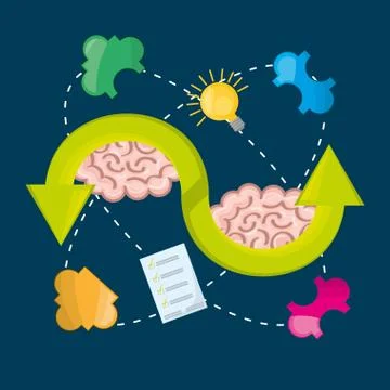 Brain inspired in big ideas and knowledge Stock Illustration