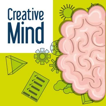 Brain inspired in big ideas and knowledge Stock Illustration