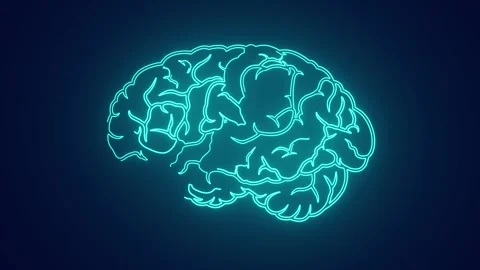 Brain with installed chipset inside artificial intelligence mind Stock Footage 241162128