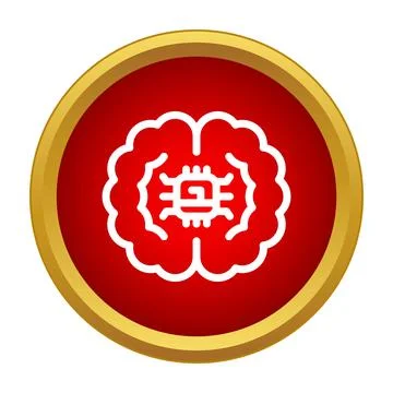Brain with integrated circuit representing ai and computation Stock Illustration