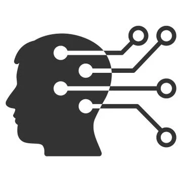 Brain Interface Circuit Vector Icon イラスト素材