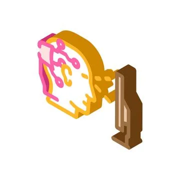 Brain interface device future technology isometric icon vector illustration Stock Illustration