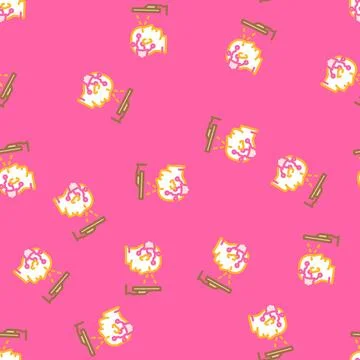 Brain interface device future technology vector seamless pattern Illustrazione stock