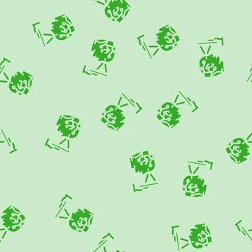 Brain interface device future technology glyph vector seamless pattern Stock Illustration