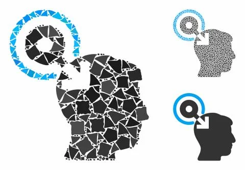 Brain interface plug-in Composition Icon of Ragged Elements Stock Illustration