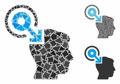 Brain interface plug-in Composition Icon of Raggy Parts Stockillustratie