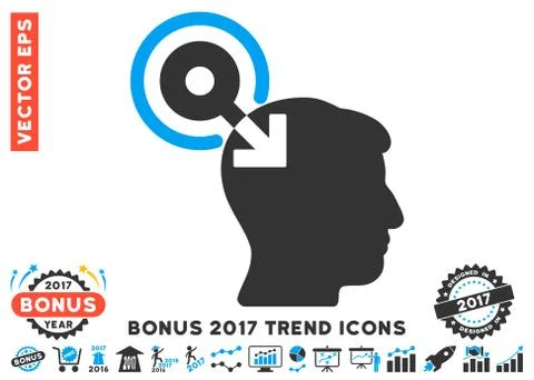 Brain Interface Plug-In Flat Icon With 2017 Bonus Trend Stock Illustration