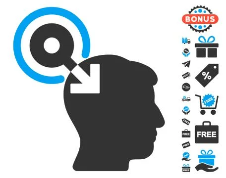 Brain Interface Plug-In Icon With Free Bonus Illustrazione stock