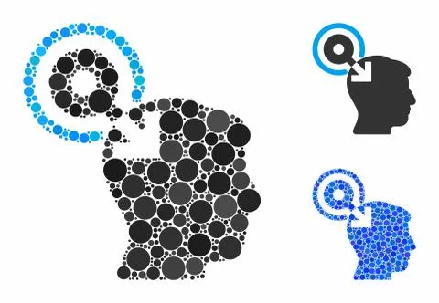 Brain interface plug-in Mosaic Icon of Round Dots Stock Illustration