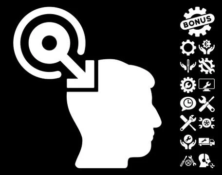Brain Interface Plug-In Vector Icon With Tools Bonus イラスト素材