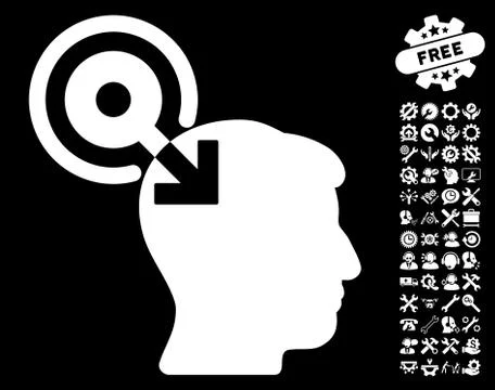 Brain Interface Plug-In Vector Icon With Tools Bonus Stock Illustration